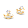 18k Diya Shaped Gold And Diamond Stud Earrings From PC Chandra