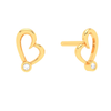 18k Gold And Diamond Heart Shape Stud Earrings from Diamond Collection