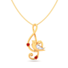 18KT Musical Note Bird Gold Pendant From Diamond Collection