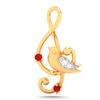 18KT Musical Note Bird Gold Pendant From Diamond Collection