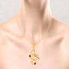 18KT Musical Note Bird Gold Pendant From Diamond Collection