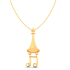 18KT Musical Note Trumpet Gold Pendant From Diamond Collection