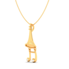 18KT Musical Note Trumpet Gold Pendant From Diamond Collection