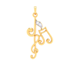 18KT Three Musical Note Gold Pendant From Diamond Collection