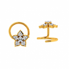 18KT (750) Yellow Gold and Diamond Nosepin for Women