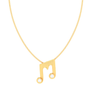 18KT Musical Note 'M' Shape Gold Pendant From Diamond Collection 