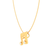 18KT Musical Note 'M' Shape Gold Pendant From Diamond Collection 