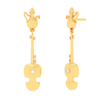 18KT Violin Shaped Gold Earrings From Diamond Collection 