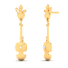 18KT Violin Shaped Gold Earrings From Diamond Collection 