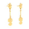 18KT Violin Shaped Gold Earrings From Diamond Collection 