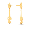 18KT Violin Shaped Gold Earrings From Diamond Collection 