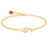 18KT Musical Note with Evil Eye Gold Braclet From Diamond Collection 