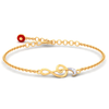 18KT Musical Note with Evil Eye Gold Braclet From Diamond Collection 