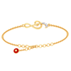 18KT Musical Note with Evil Eye Gold Braclet From Diamond Collection 