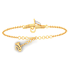 18KT Musical Note with Trumpet Gold Braclet From Diamond Collection 