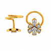 18KT (750) Yellow Gold and Diamond Nosepin for Women