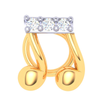 18KT Musical Note Gold Nosepin With Three Stones From Diamond Collection