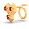 18KT Unique Stud Gold Nosepin with Three Stones From Online Exclusive Collection 