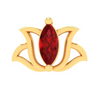 18KT Lotus Shaped Stud Gold Nosepin with a Red Stone From Online Exclusive Collection 