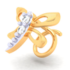 18KT Dragonfly Shaped Gold Nosepin with Three Diamonds From Diamond Collection 