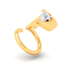 18KT Boat Shaped Stud Gold Nosepin with a Diamond From Diamond Collection 