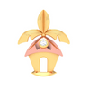 18K tiny hut with banana leaves shape gold & diamond pendant from\
Diamond Collection 