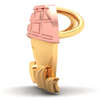 18K Little hut on a grass gold pendant with rose gold roof from Online Exclusive