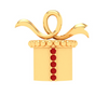 18K gift box shape gold pendant with red stones from Online Exclusive Collection 