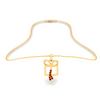 18K gift box shaped gold pendant with red stones from Online Exclusive Collection 