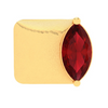 18KT Unique Shape Gold Nosepin With A Leaf Shape Red Stone From Online Exclusive Collection