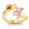 18K beautiful diamond ring with a rose gold bird from Diamond Collection