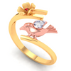 18K beautiful diamond ring with a rose gold bird from Diamond Collection