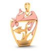 18K fish bowl shaped Gold Pendant with a rose gold cat on top from Online Exclusive Collection