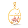 18K cat-shaped fish bowl Gold Pendant with a rose goldfish from Online Exclusive Collection 