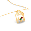 18K Home shaped Gold Pendant with two heart shaped stones from Online Exclusive Collection 