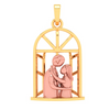 18K Gold Pendant in the shape of a Couple standing in front of a Window from Online Exclusive Collection 