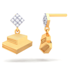 18K two books shape diamond earring with a square shape detail from Diamond Collection 