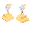 18K two books shape diamond earring with a square shape detail from Diamond Collection 