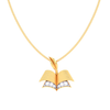 18K Diamond Pendant shaped in the form of two books and a beautiful feather from Diamond Collection