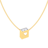 18K book-shaped Gold & Diamond pendant with a heart-shaped cutout from Diamond Collection 