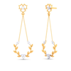 18K leafy design diamond earring with a unique flower shape\
 detail from Diamond Collection 