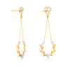 18K leafy design diamond earring with a unique flower shape\
 detail from Diamond Collection 