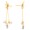 18K leafy design drop style diamond earring with a unique \
flower shape detail from Diamond Collection 