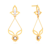 18K chic Diamond Earrings with a beautiful flower hanging from the stud