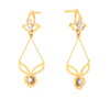 18K chic Diamond Earrings with a beautiful flower hanging from the stud