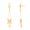 18K Diamond Earrings with a uniquely designed hanging flower from Diamond Collection