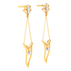 18K Diamond dangler Earrings with floral embellishments from the Diamond Collection 