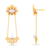 Flower-shaped 18K Gold & Diamond Hanging Earrings from Diamond Collection