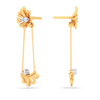Flower-shaped 18K Gold & Diamond Hanging Earrings from Diamond Collection