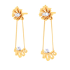 Flower-shaped 18K Gold & Diamond Hanging Earrings from Diamond Collection